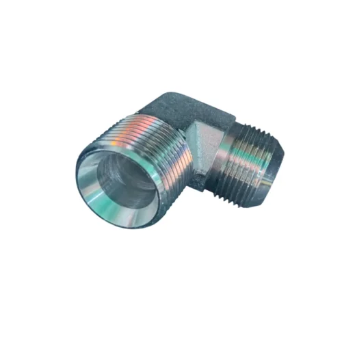 Adaptador de 90° Macho JIC 1" x Macho NPTF 1"